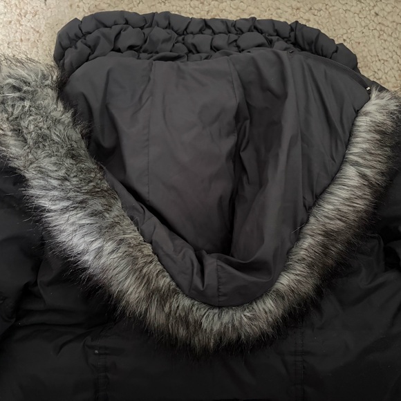 Betsey Johnson Charcoal Puffer Jacket with Faux Fur Hood - Picture 7 of 9